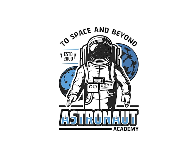 create high quality and beautiful astronaut logo design