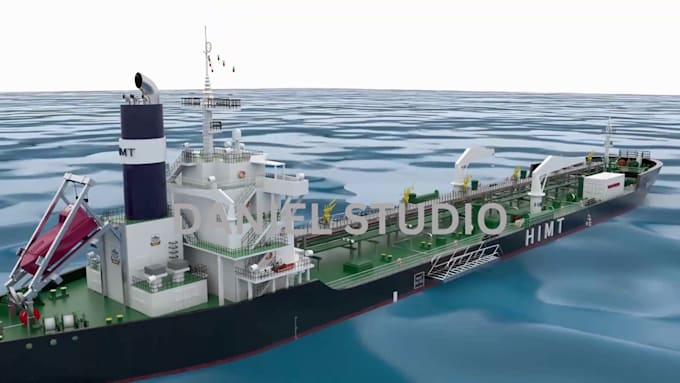 do 3d industrial ship animation oil tanker explainer and technical visualization