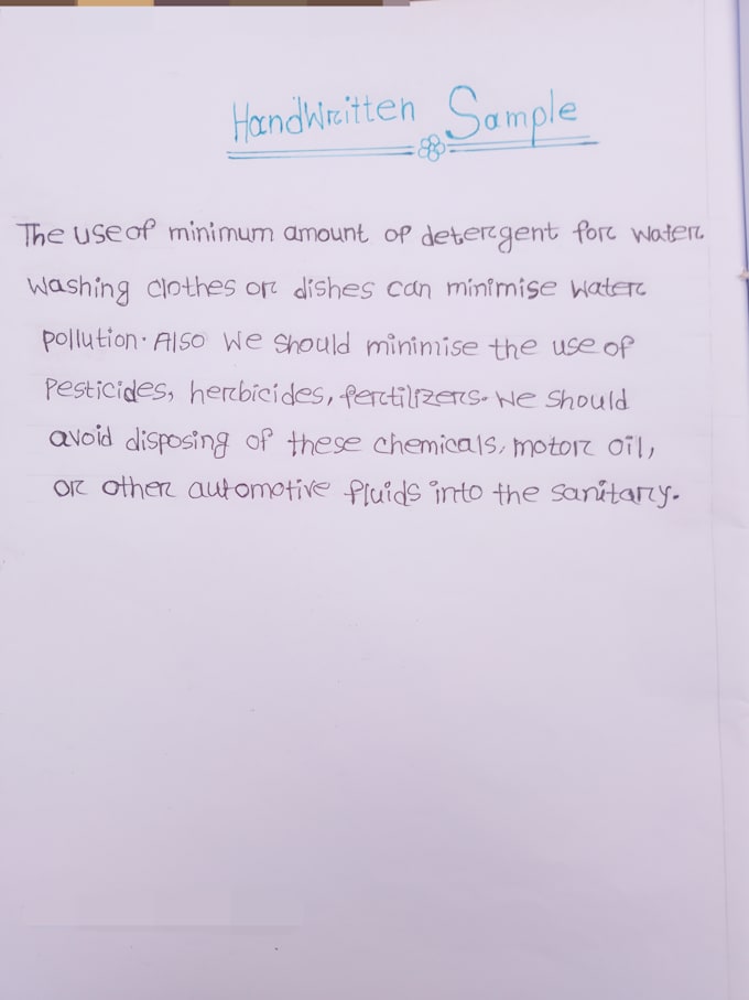 handwrite anything in a good cursive writing
