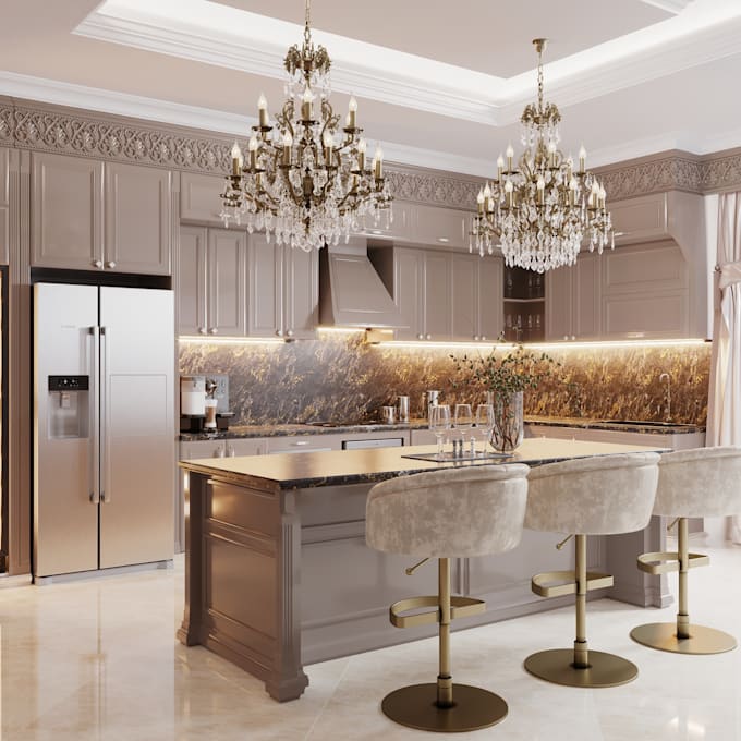 kitchen design, comfortable and luxurious
