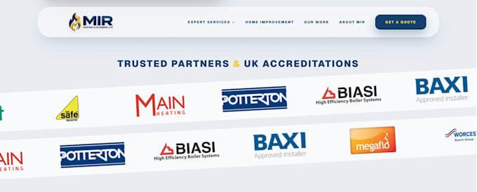 build a modern plumbing heating and boiler service website