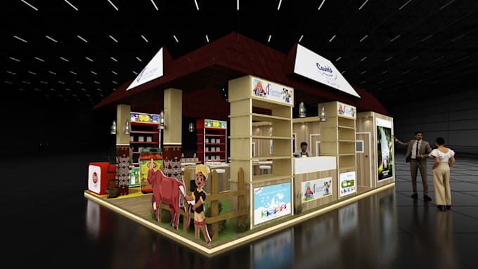design realistic 3d exhibition stall using 3ds max and vray