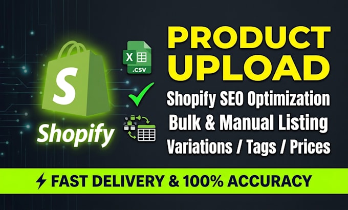 shopify product upload and SEO