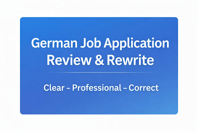write and improve your german job application
