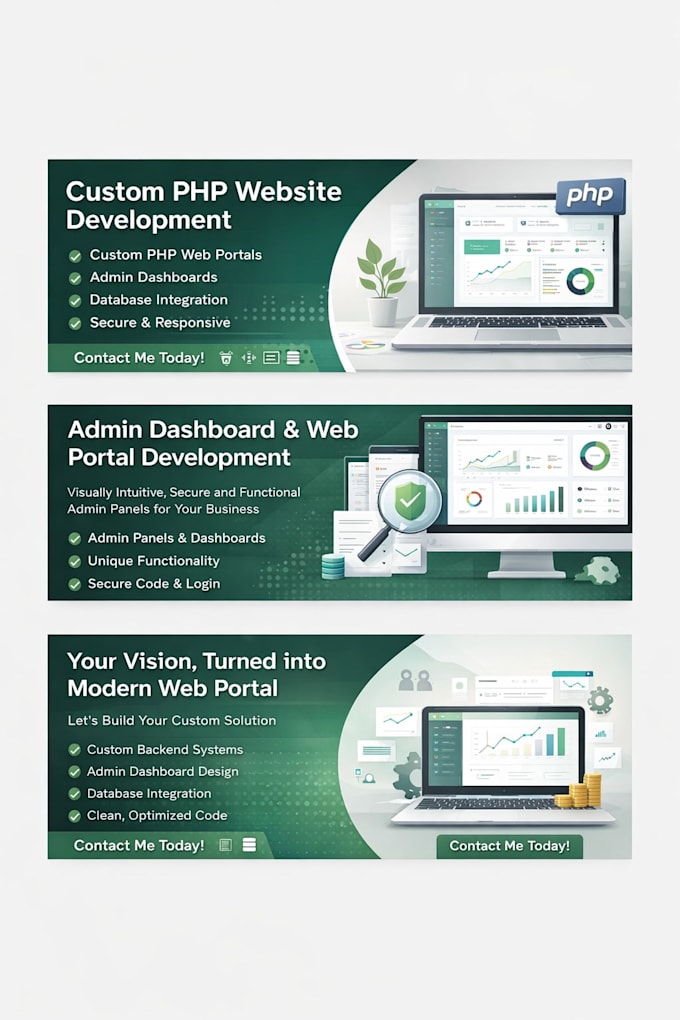 develop custom PHP portals and websites