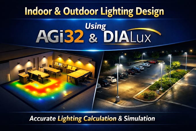 do indoor and outdoor lighting design and calculation using agi32 or dial