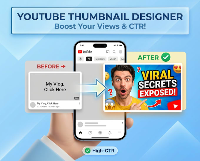 design scroll stopping thumbnails that get more clicks