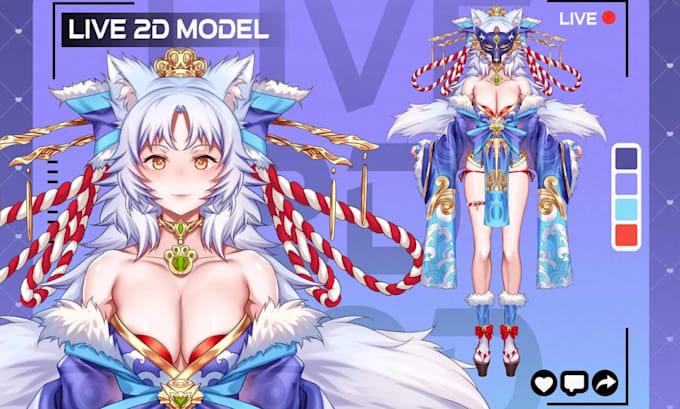 design anime vtuber model live2d model 3d nsfw vtuber rigging vbridger vtuber
