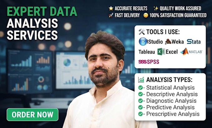 do data analysis using rstudio, weka, stata, tableau,excel, matlab and spss