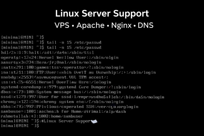 provide linux system administration and server support