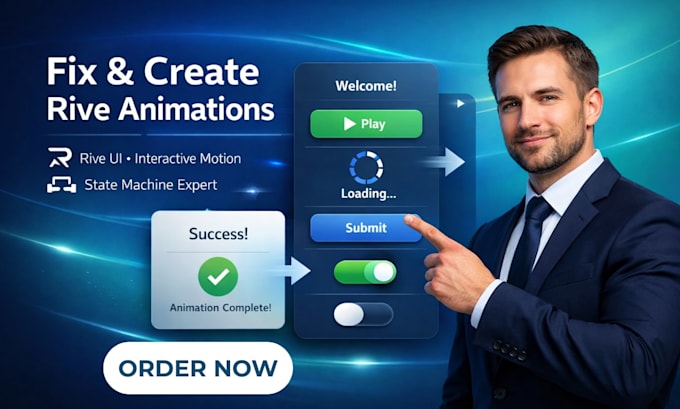 fix rive animation with rive interactive animation rive ui animation for website