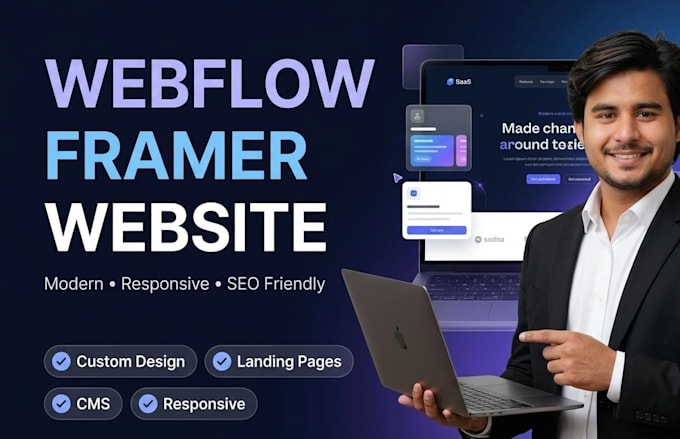 design and develop a webflow or framer website