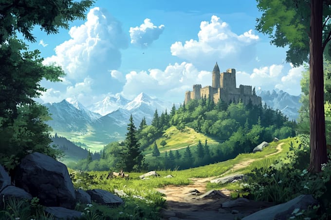 create fantasy landscape illustrations