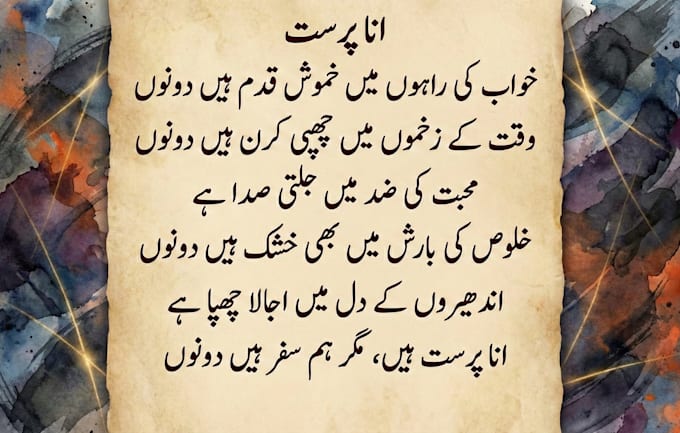 write you urdu poetry for events, dedications, and creative projects