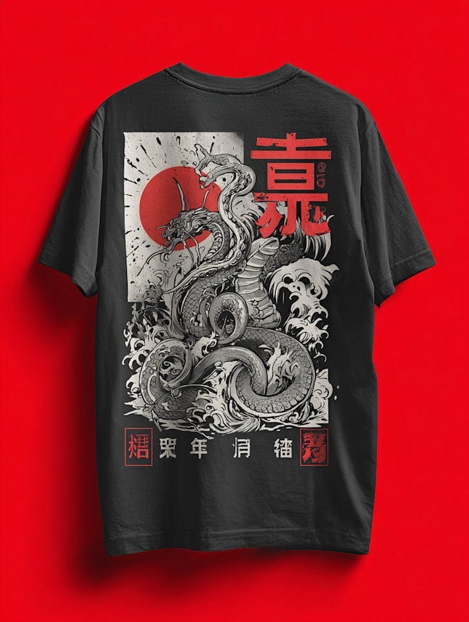 do a japanese t shirt illustration