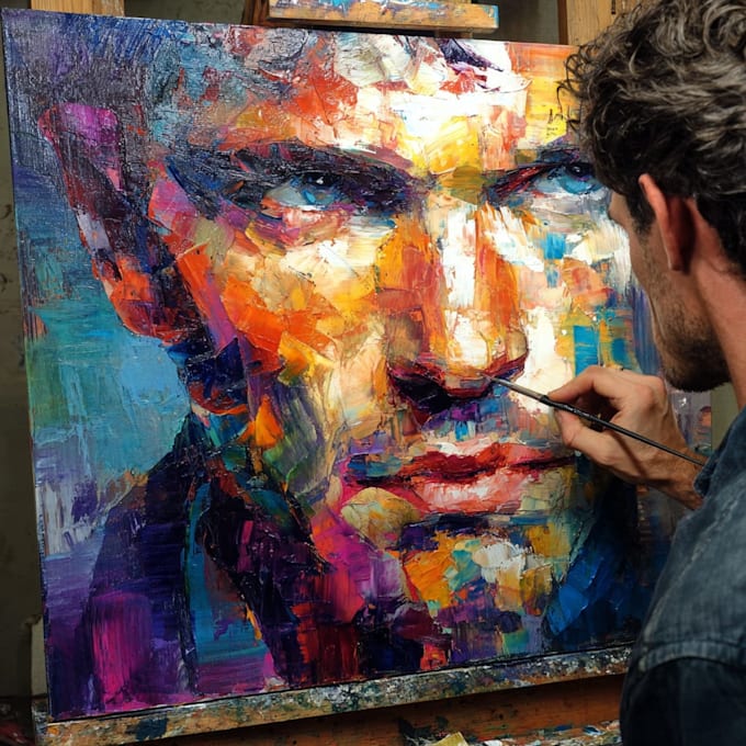 make abstract painting art or color abstract portrait