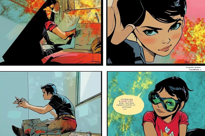draw a comic book illustration, comic graphic novel