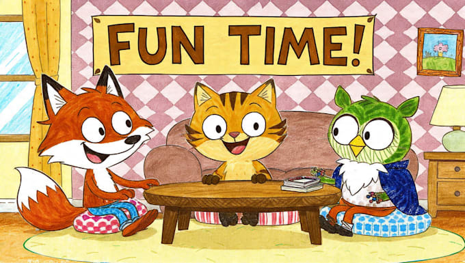 make a cute cartoon illustration