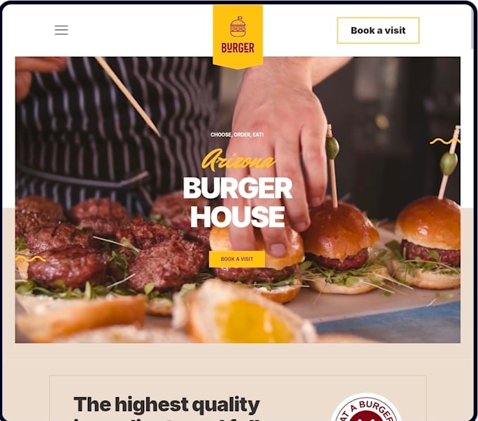 do pizza burger fastfood website design