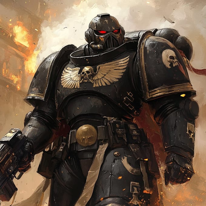draw warhammer 40k figures with old school