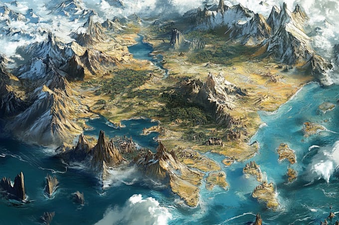 make fantasy map illustration