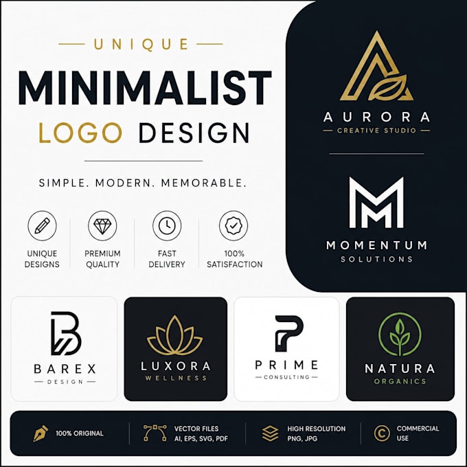design a unique minimalist logo for your brand