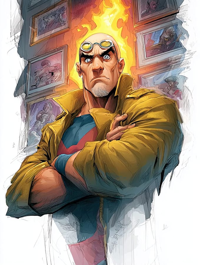 design comic book cover, comic book interior