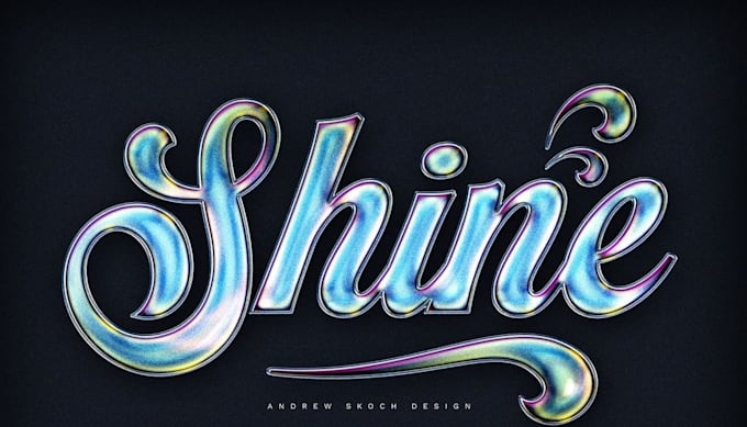 create a holographic metal logo with 3d depth