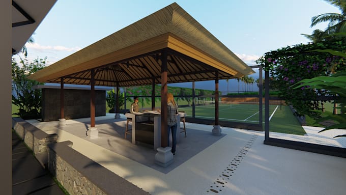 design landscape, backyard, frontyard, garden, patio, and 3d rendering