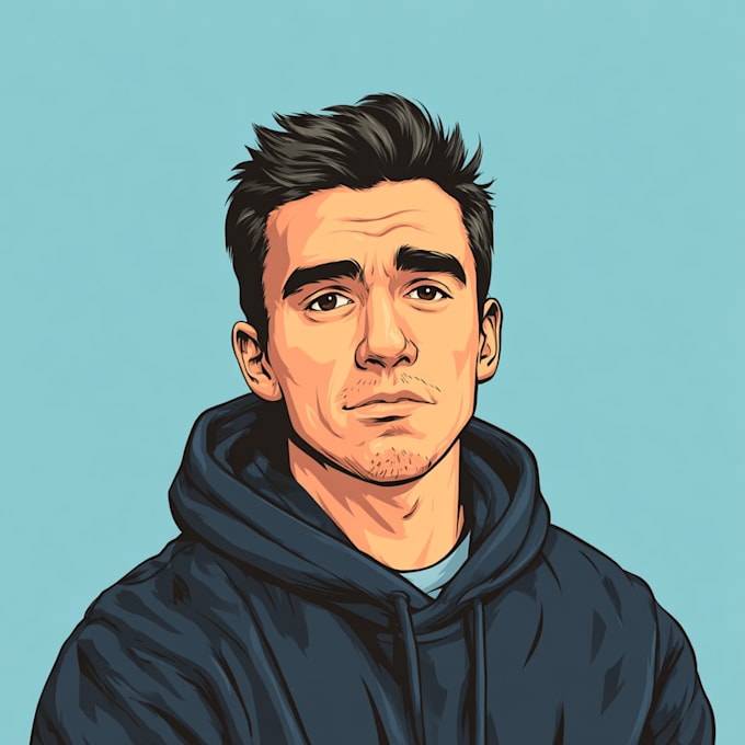 draw cartoon vector portrait with your face