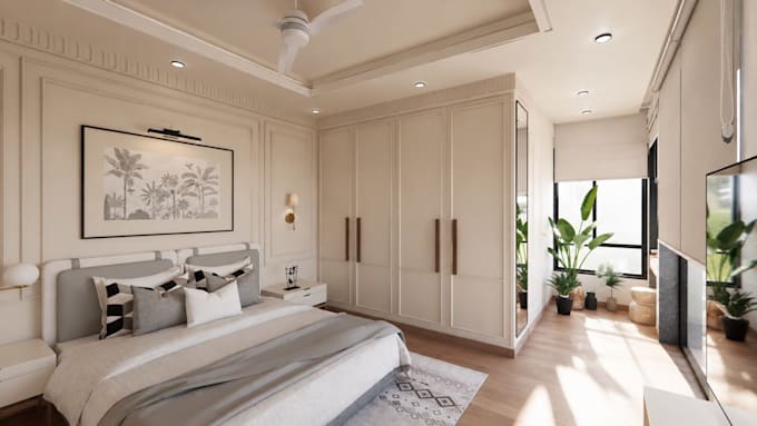 provide 3d render views for exterior and interior