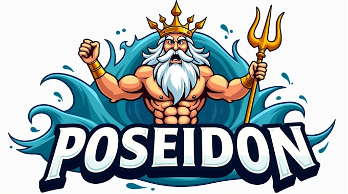 make a high quality poseidon logo with express delivery