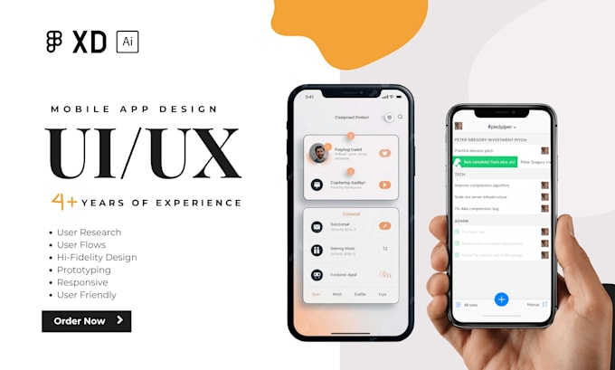 design mobile app UI UX with wireframe and prototype in figma