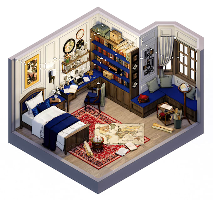 create a premium 3d isometric illustration