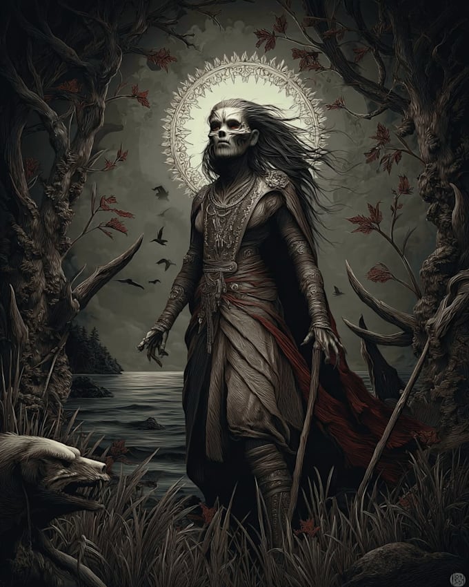 illustrate unique fantasy horror characters and creatures
