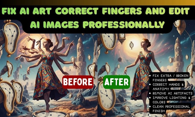 fix ai art correct fingers and edit ai images professionally