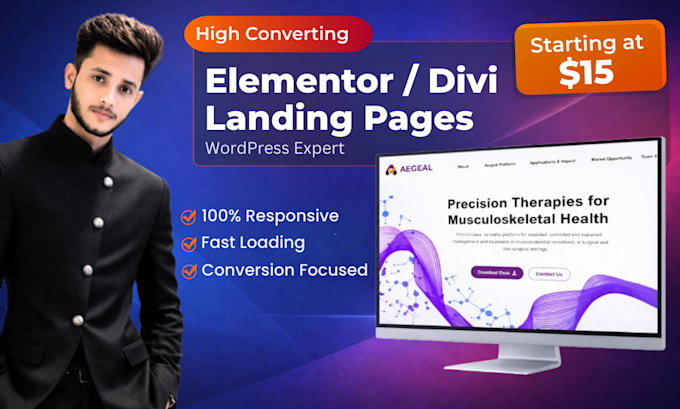 design a high converting elementor wordpress landing page