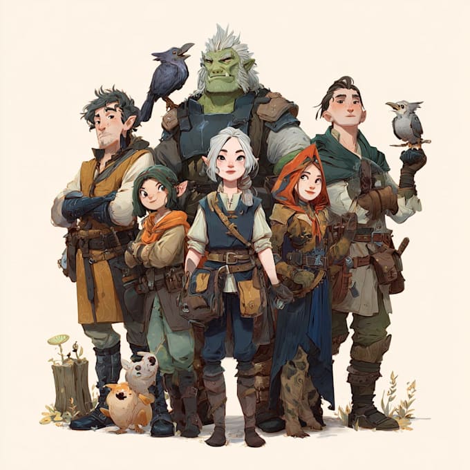 do dnd group party illustration