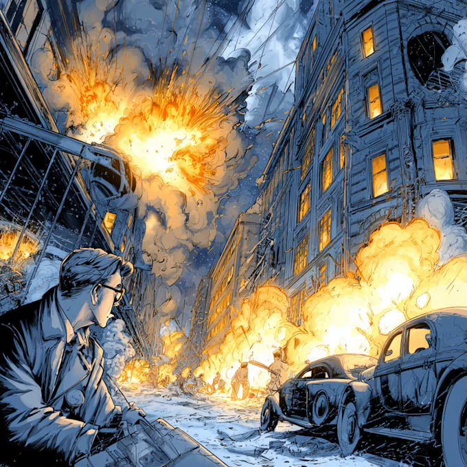 write and design comic book script, comic book illustration