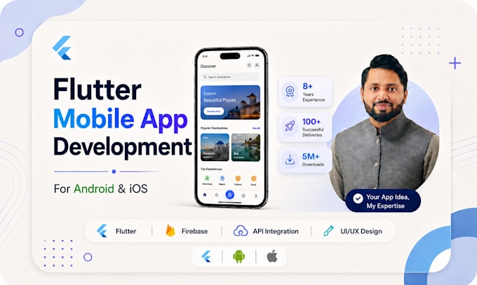 do mobile app development as flutter developer for ios and android