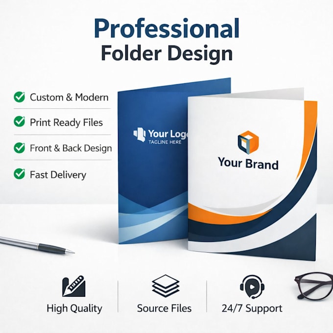 professional presentation and file folder design and print ready