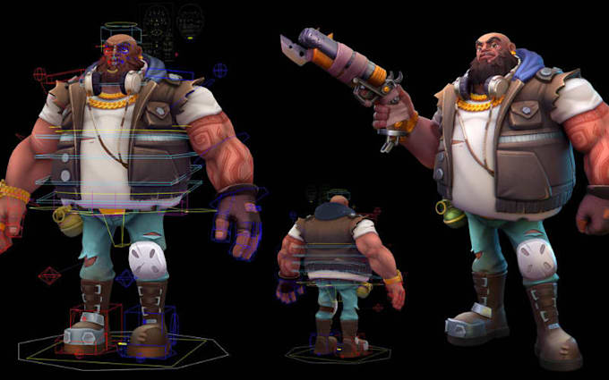 realistic stylized character 3d game character modeling for unity unreal engine
