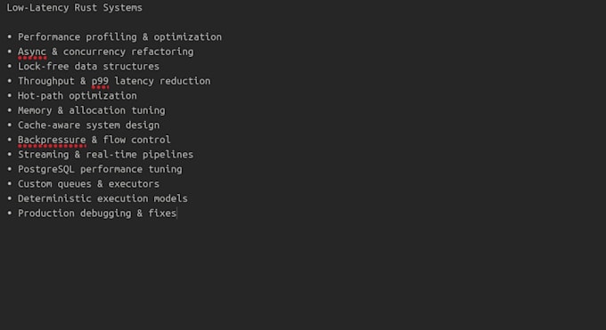build or optimize low latency rust systems