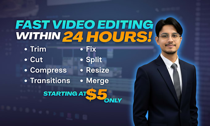 trim, cut, split, merge, compress or convert video for you
