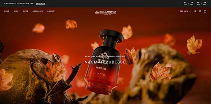 design luxury shopify perfume store multi currency setup