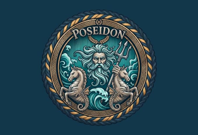 do high quality poseidon logo with express delivery