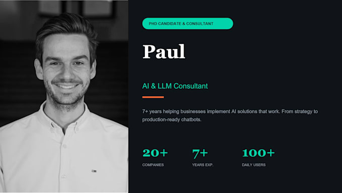 be your ai chatbot consultant and developer