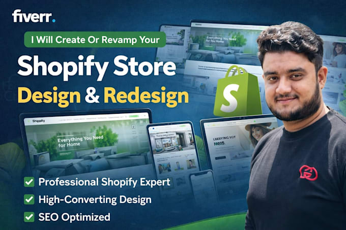 Design and redesign shopify store for high converting results by Moiz ...