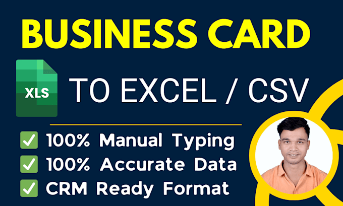 manually enter data from business cards to excel or google sheets