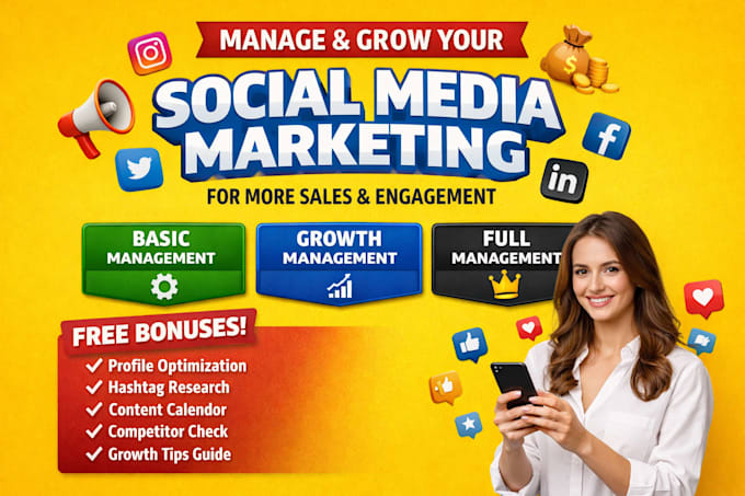 be your social media marketing manager for instagram, facebook, and tiktok